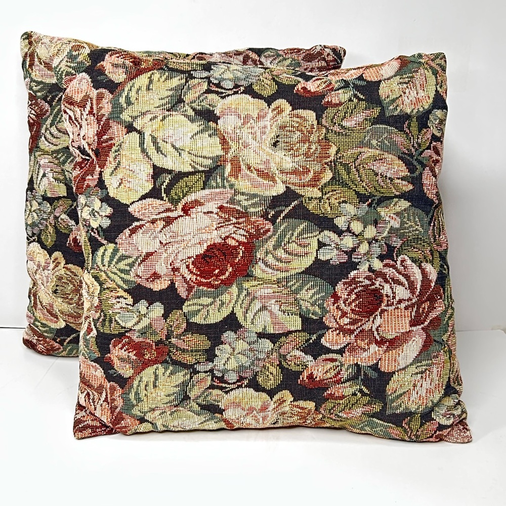 Floral Tapestry Throw Pillows